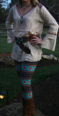 R Cinco Ranch Run To Me Tunic Top in cream multi - women's shirt - view 4