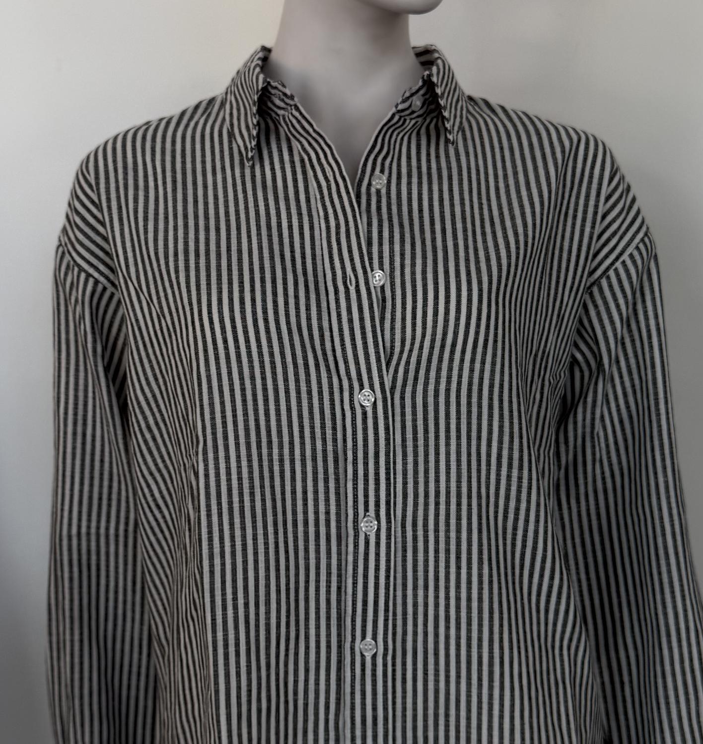 A.Ren - Stripe Linen Button-down Shirt