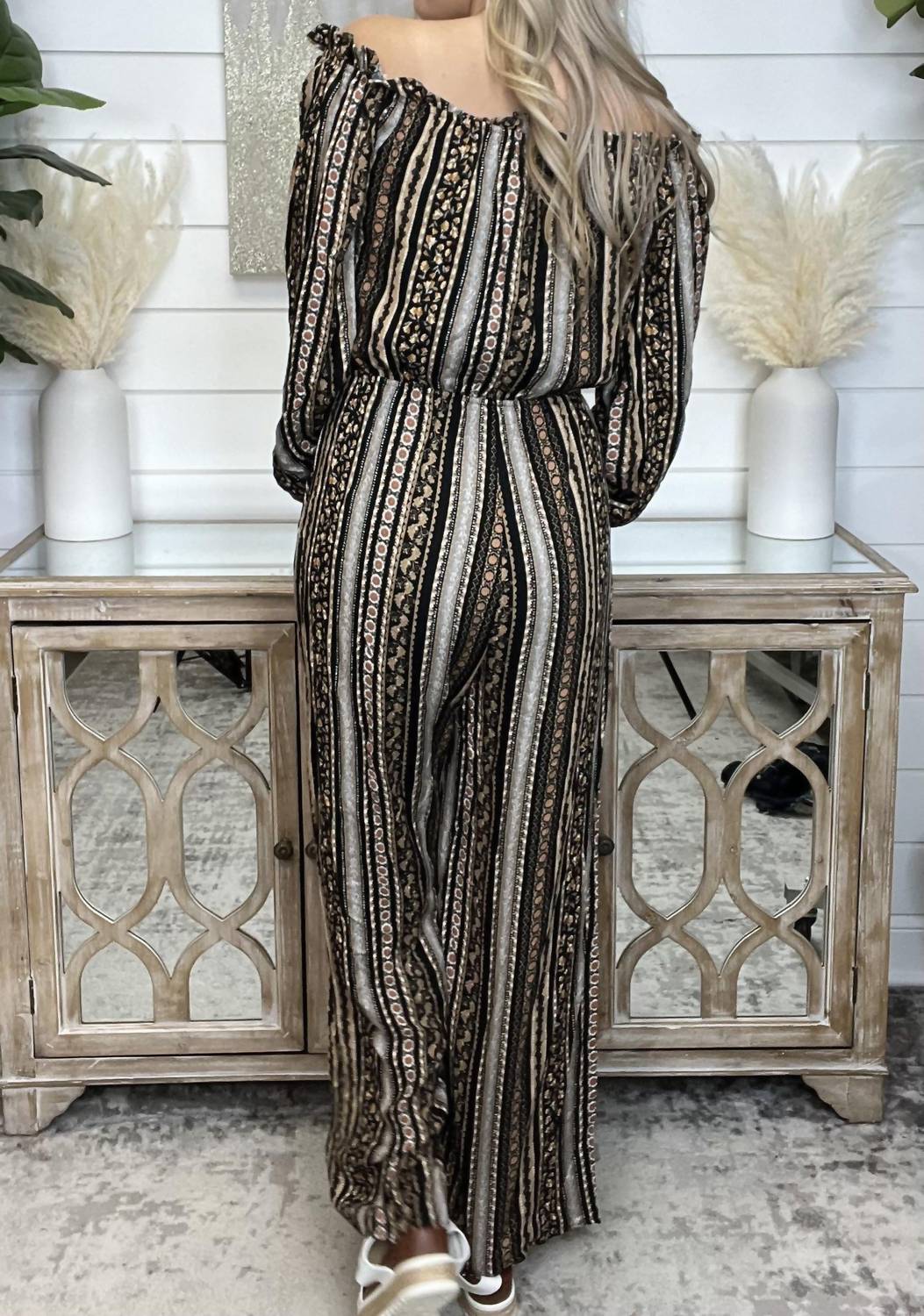 Gilli - Printed Off-the-shoulder Jumpsuit