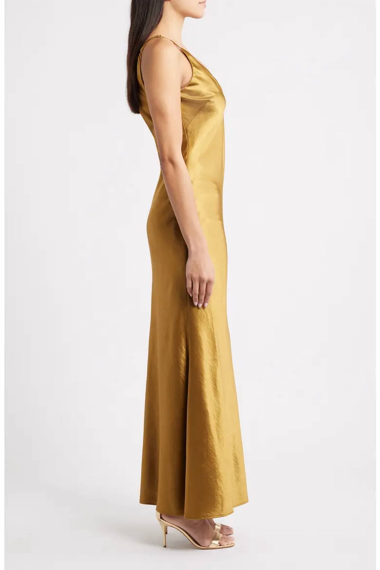 Lulus - Deep V Maxi Slip Dress