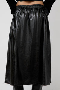 No. 6 Mel Midi Skirt in black - women's skirt - detail view