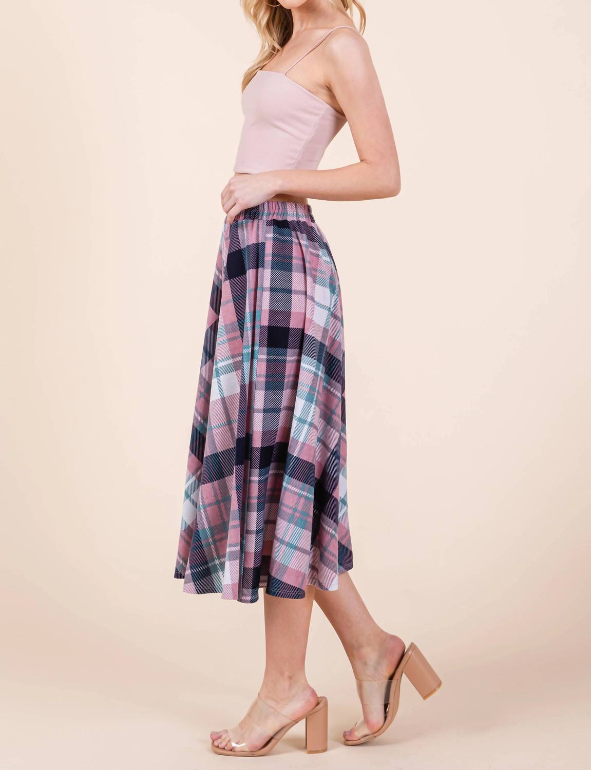 Emerald Collection - Plaid Midi Skirt