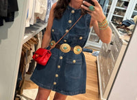 Blue B - Button Front Sleeveless Denim Dress