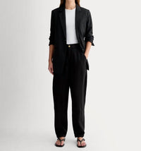 Everlane Tencel Relaxed Tapered Chino Pants in black - women's pants - view 4