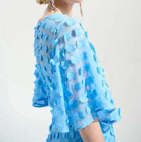 Joseph Ribkoff - 3d Florals Belted Chiffon Fit And Flare Dress