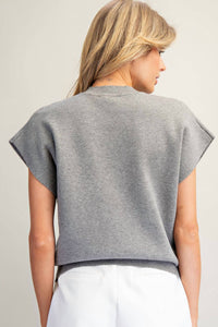Ee:Some - Solene Cap Sleeve Floral Mock Neck Sweater