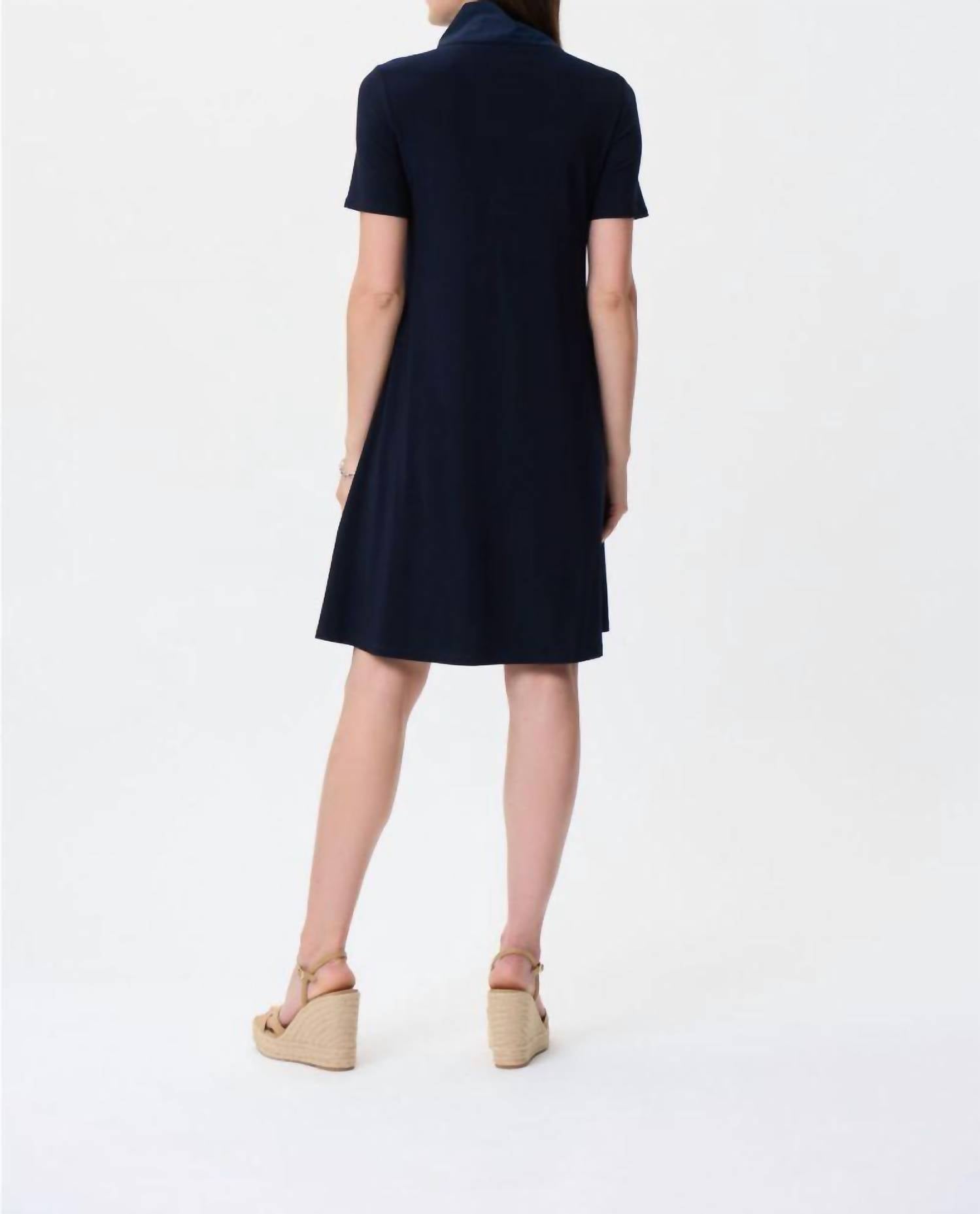 Joseph Ribkoff Sarah Short Sleeve Dress in midnight blue - women's dress - view 5