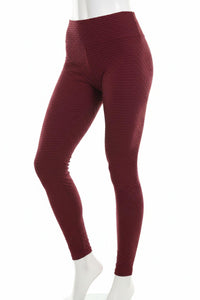 BBrazil Clothing Basket Weave Jacquard Long Leggings in merlot - women's pants - detail view