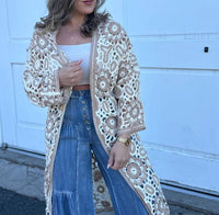 Pol - Long Sleeve Open Front Long Cardigan