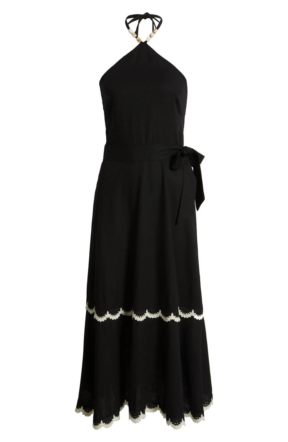Eliza J Beaded-strap Contrast Dress in black - women's dress - view 5