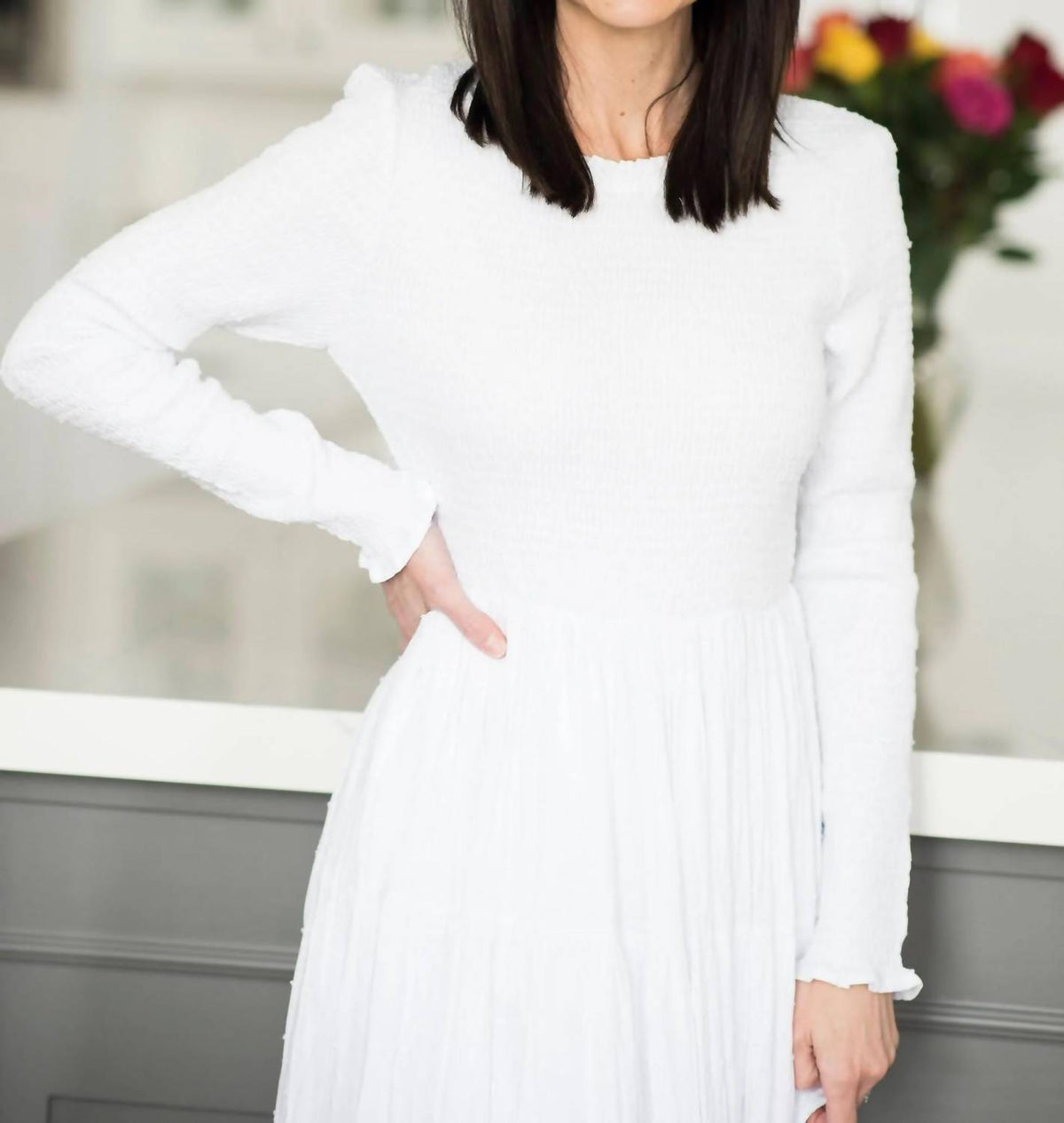Tea N Rose - Smocked Top Temple Dress