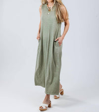 Elliott Lauren - Donna Sleeveless Maxi Dress With Pocket