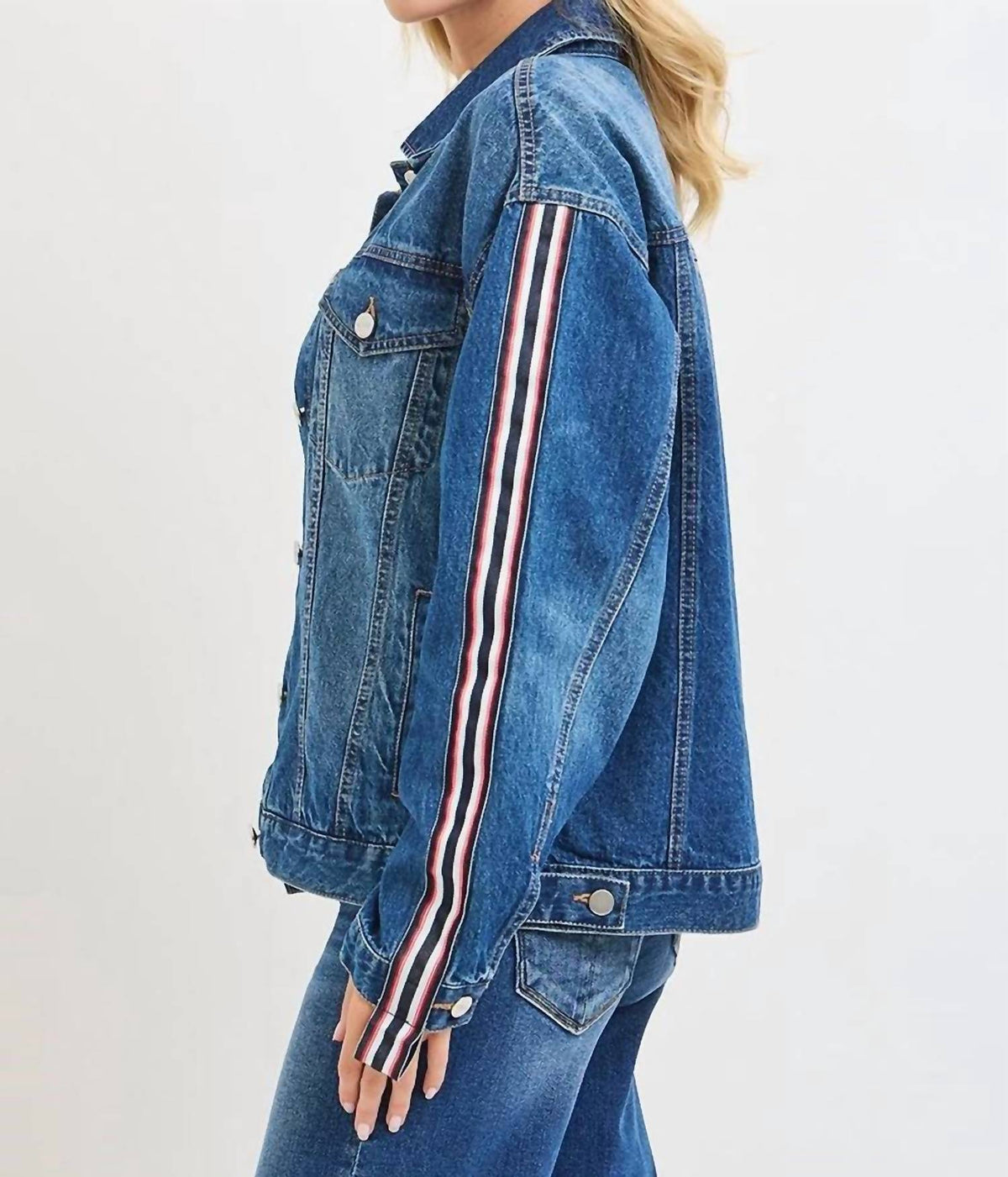 Risen - Oversized Side Strap Denim Jacket