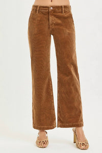 Risen - Veronica MID RISE ANKLE STRAIGHT CORDUROY PANTS