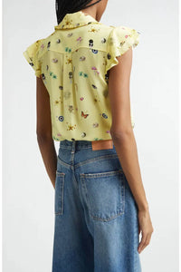 Alice + Olivia - Martel Flutter Sleeve Blouse