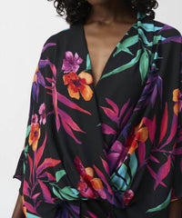 Joseph Ribkoff - Floral V-neck Wrap Pullover Top