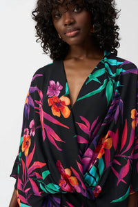 Joseph Ribkoff - Floral V-neck Wrap Pullover Top