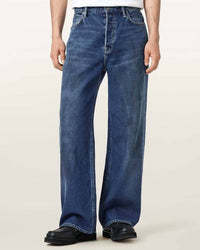 AllSaints Lenny Loose Fit Wide Leg Jeans in blue - men's jeans