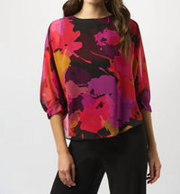 Joseph Ribkoff - Chiffon Floral Print Boxy Top