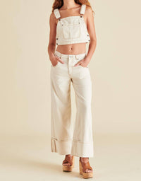 STEVE MADDEN Briah Wide Leg Pant in oatmeal - women's pants - alternate view