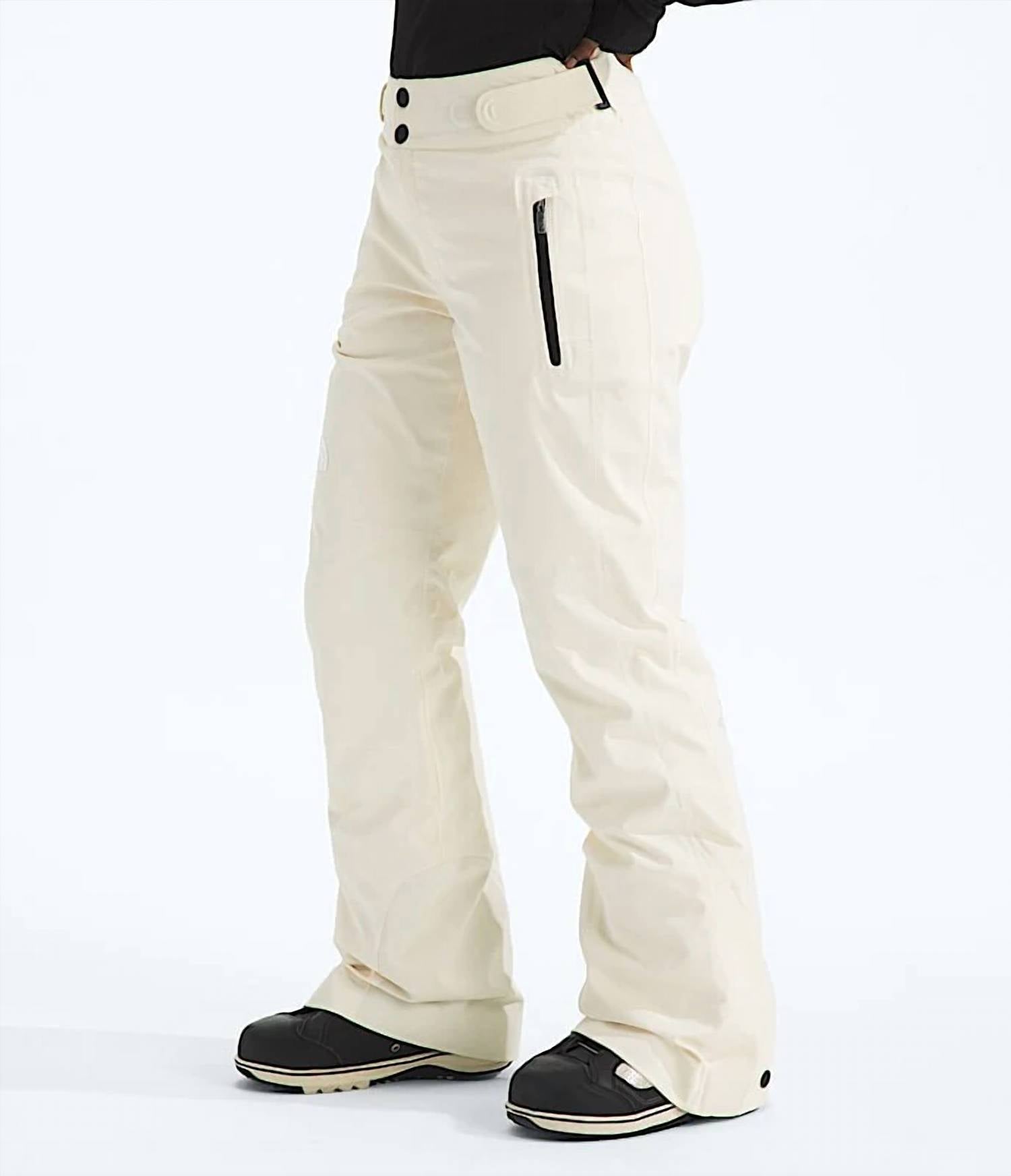 THE NORTH FACE Lenado Ski-Snowboard Pant in white dune - women's pants - detail view