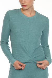 Hello Nite - Lei Lush Waffle Knit Twist Top