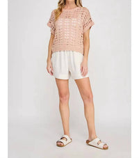Allie Rose - Clover Elastic Linen Shorts