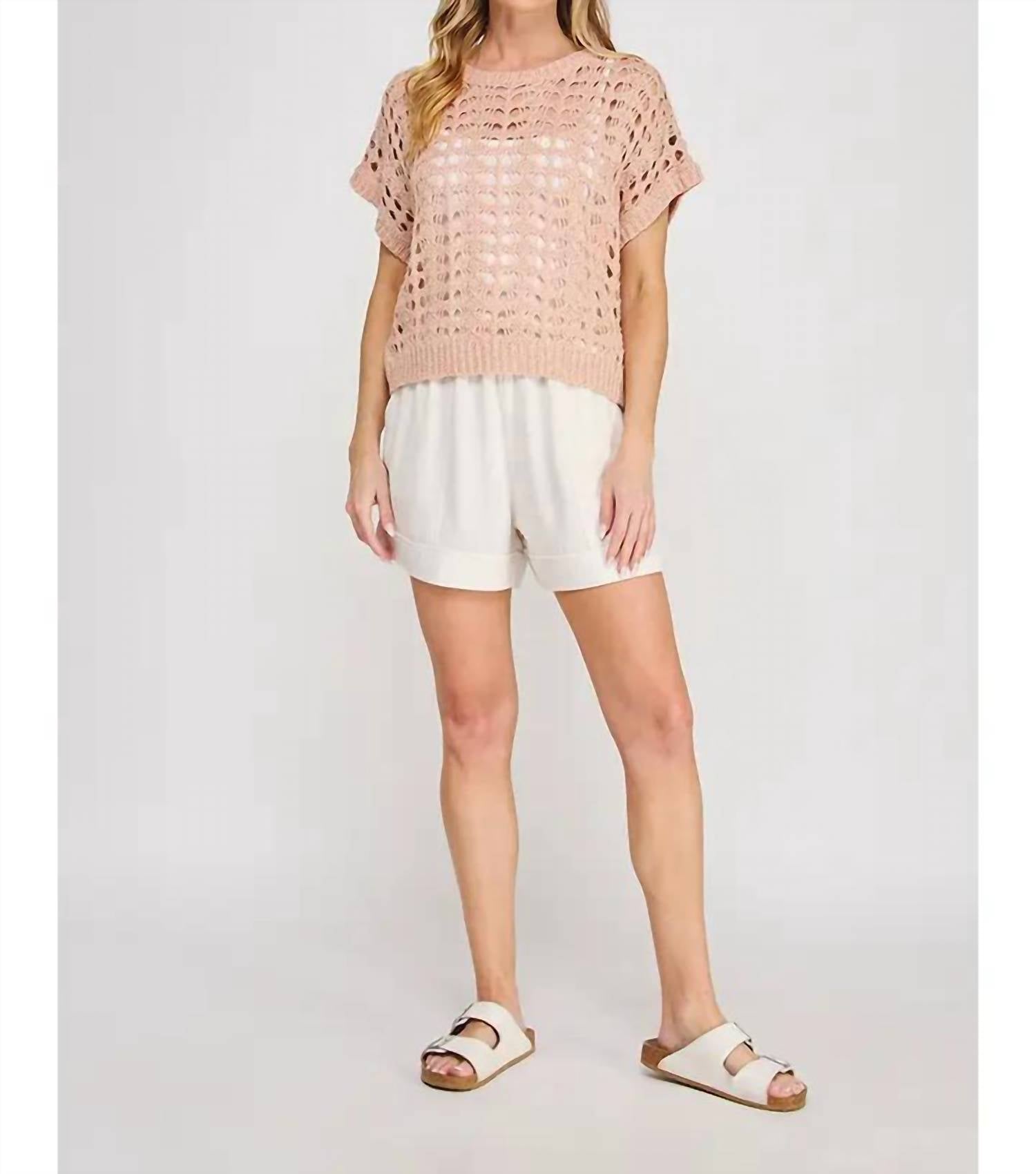 Allie Rose - Clover Elastic Linen Shorts