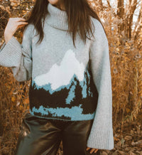 PROMESA In the Mountains Turtleneck Sweater in the mountains turtleneck sweater in grey - women's sweater - view 5