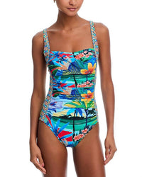 Johnny Was - Twist Front Ruched One Piece Swimsuit