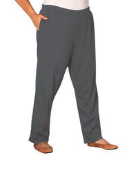 On The Plus Side - Relaxed Leg Cotton Knit Pants - Plus