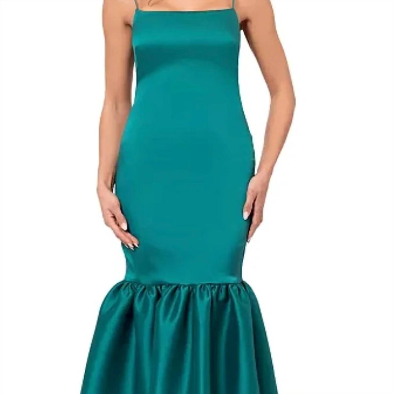 Betsy & Adam Women's Flounce-Hem Midi Dress - Green