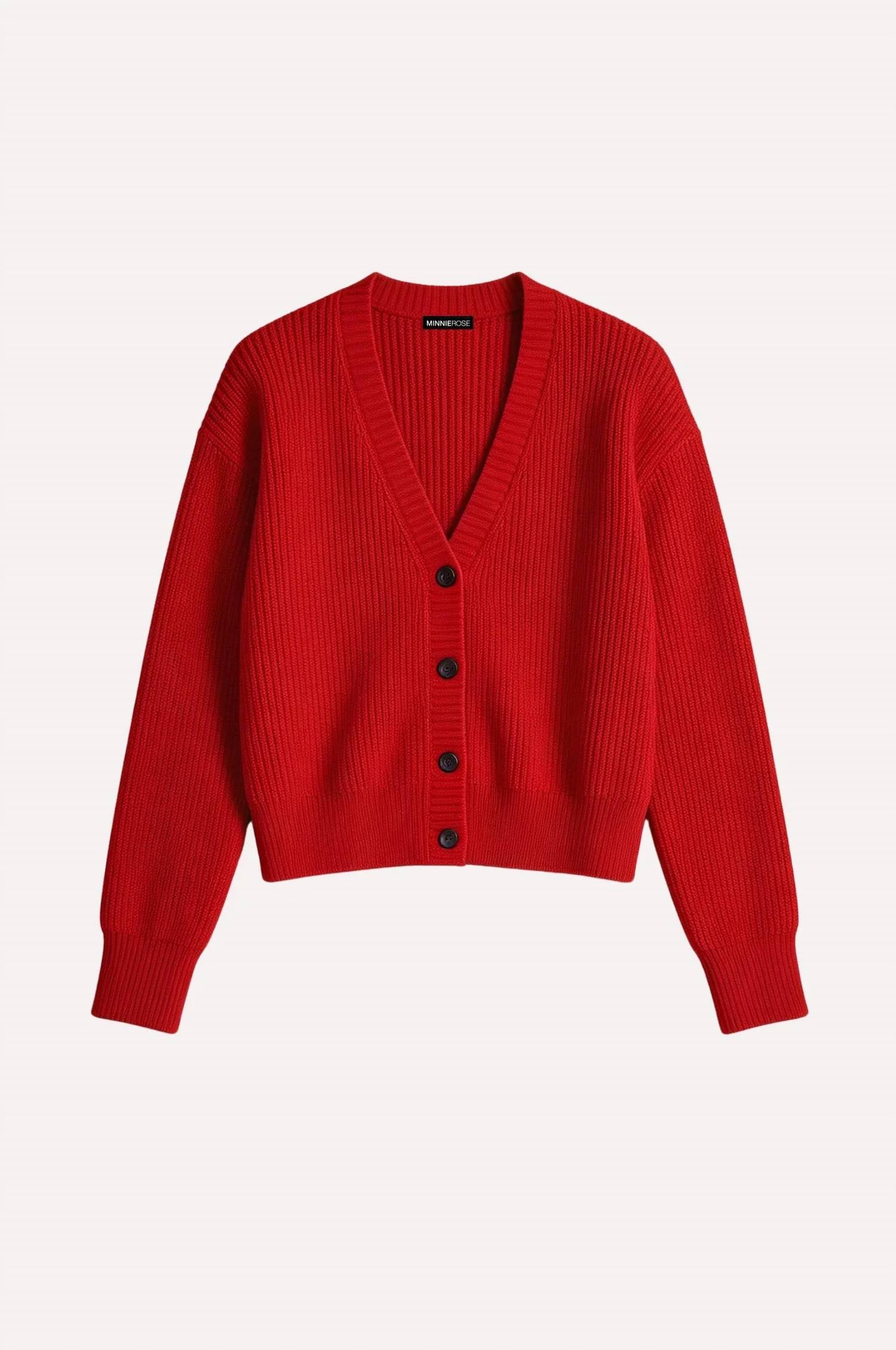 Minnie Rose - Shaker Crop Cardigan