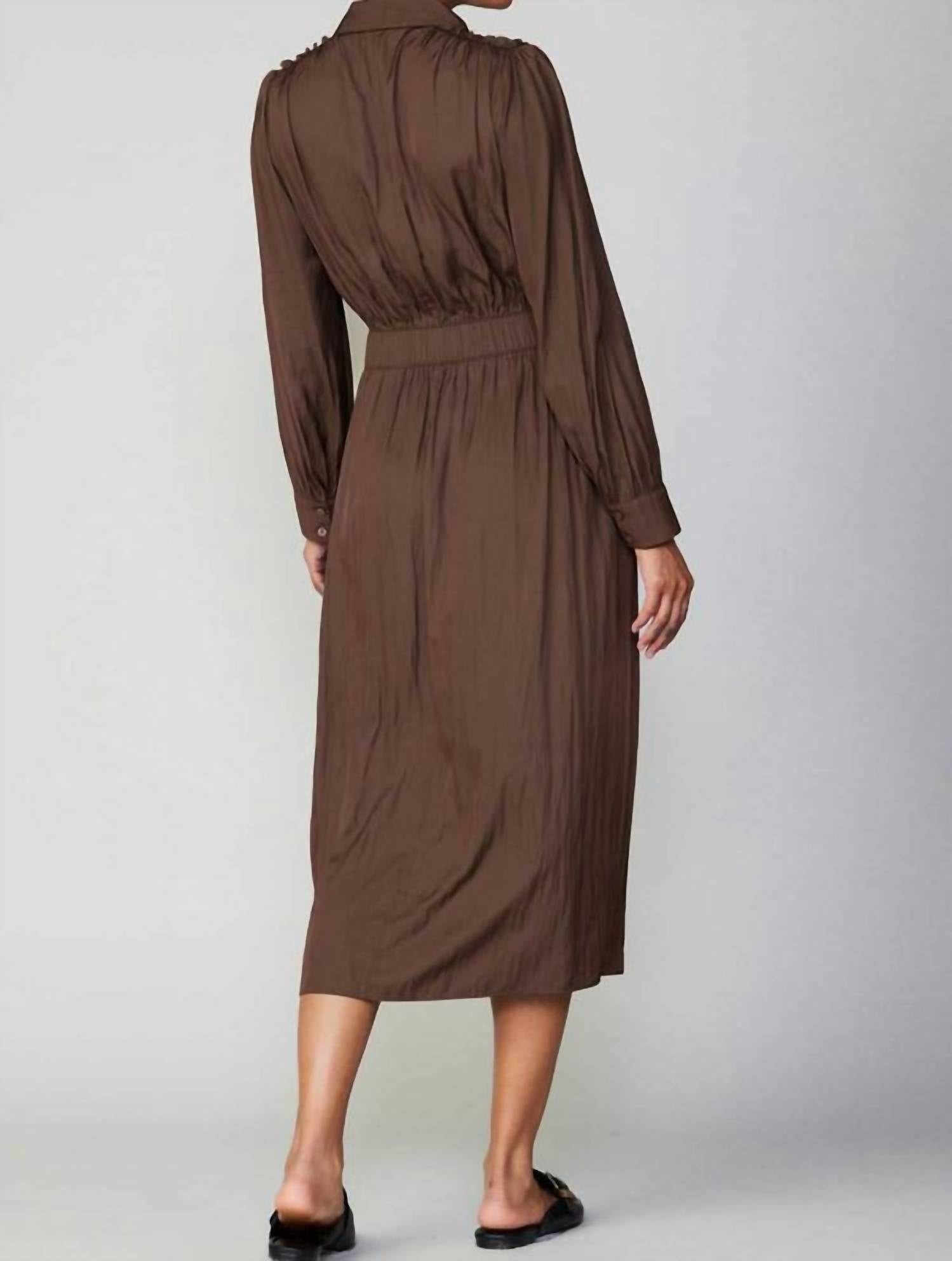 current air Larissa Midi Dress in mocha - women's dress - alternate view