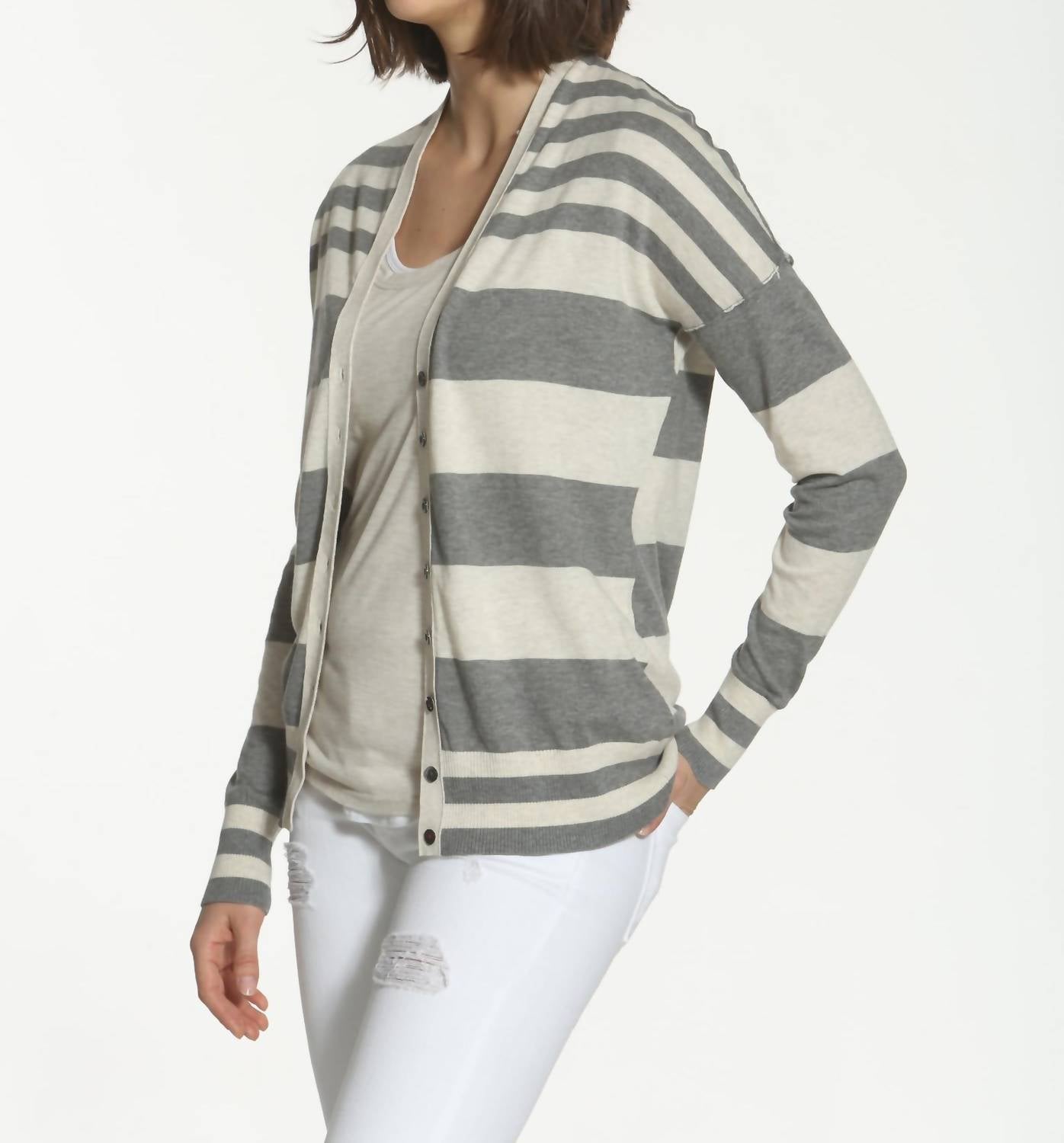 Label+Thread - Women's Striped Cotton Cardigan