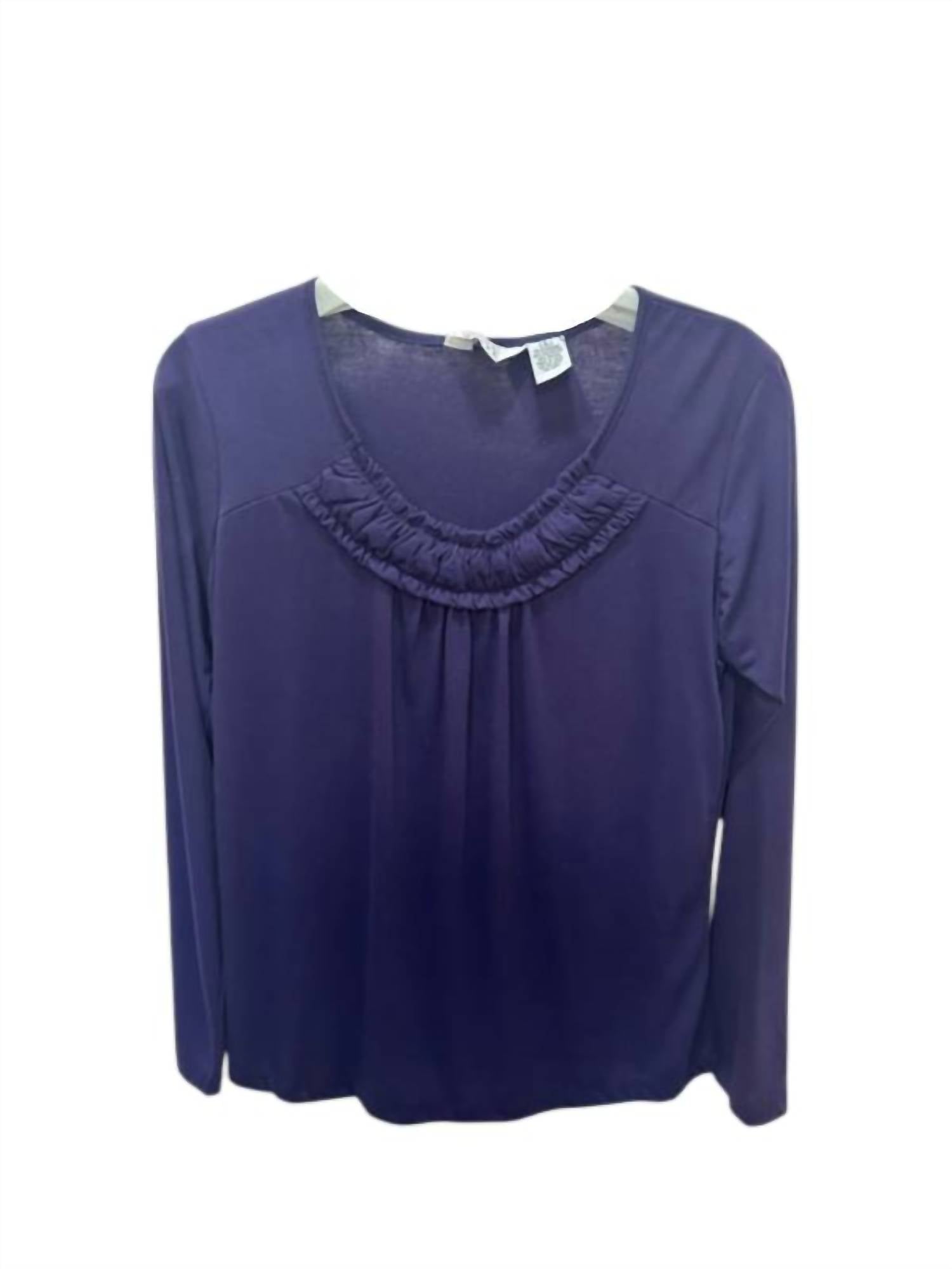 Keren Hart Women Scoop Neck Long Sleeve Tee in purple - women's long sleeve top