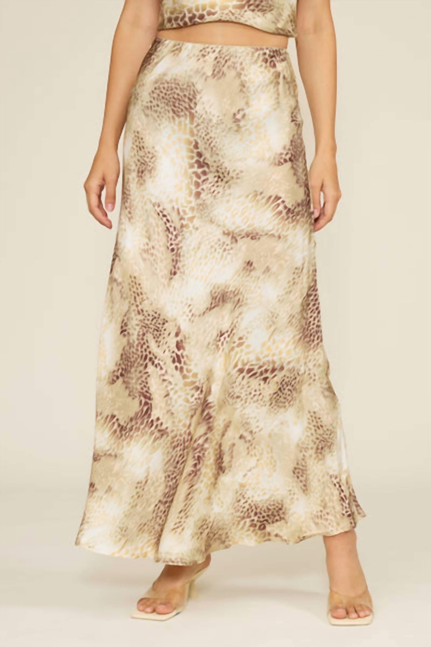 Lucy Paris - ARTIE SNAKE PRINT MAXI SKIRT