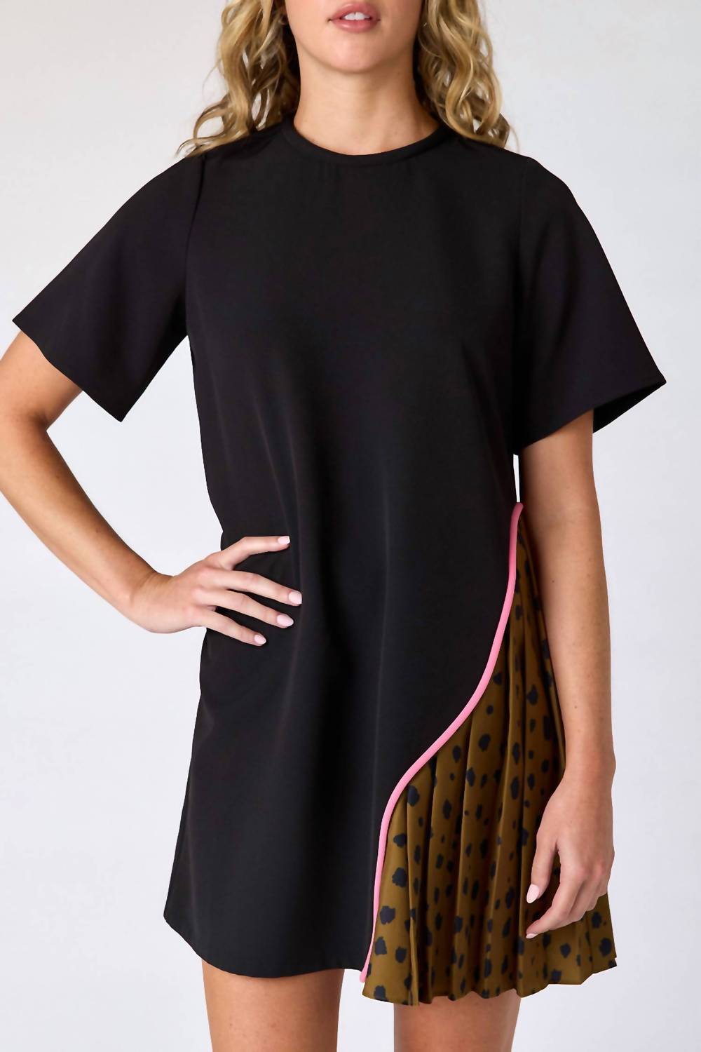 Crosby by Mollie Burch Graham Mini Dress in black ink spots - women's dress - view 4