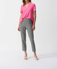 Joseph Ribkoff - V-neck Short Sleeve Flared Top