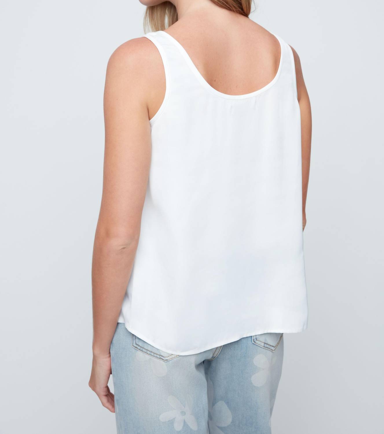 Renuar Cloud Nine Essential Layering Tank Top in creme - women's tank top - alternate view