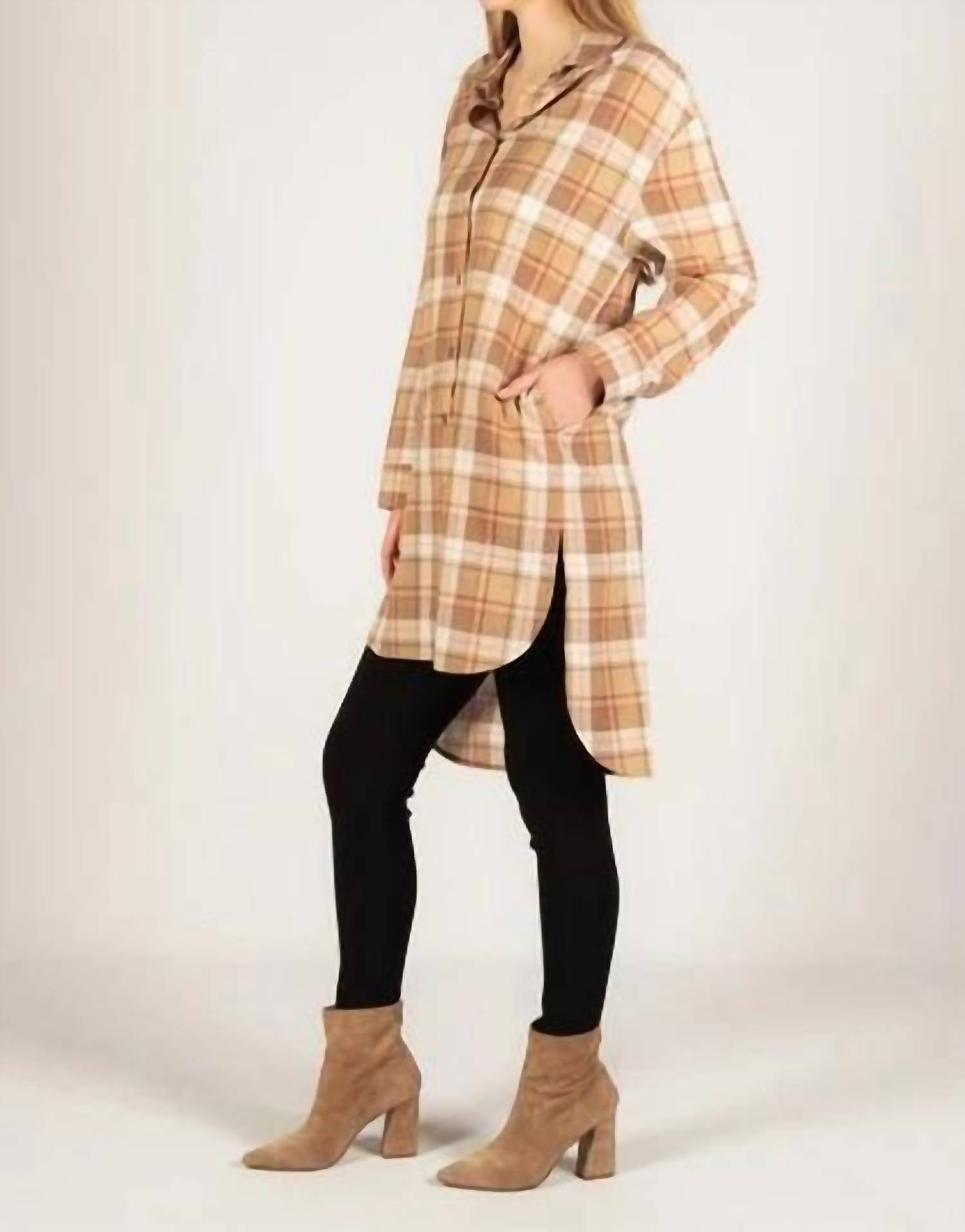 Before You Collection - Plaid Button Up Tunic