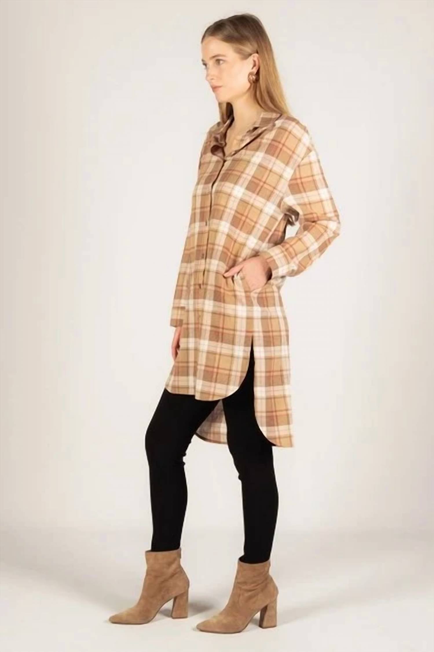 Before You Collection - Plaid Button Up Tunic