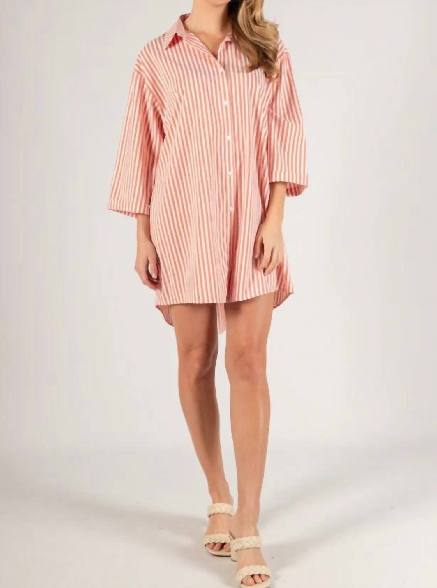 Before You Collection - Simone Striped Shirt Dress