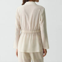 Theory Cinch Waist Jacket in sand - women's jacket - detail view