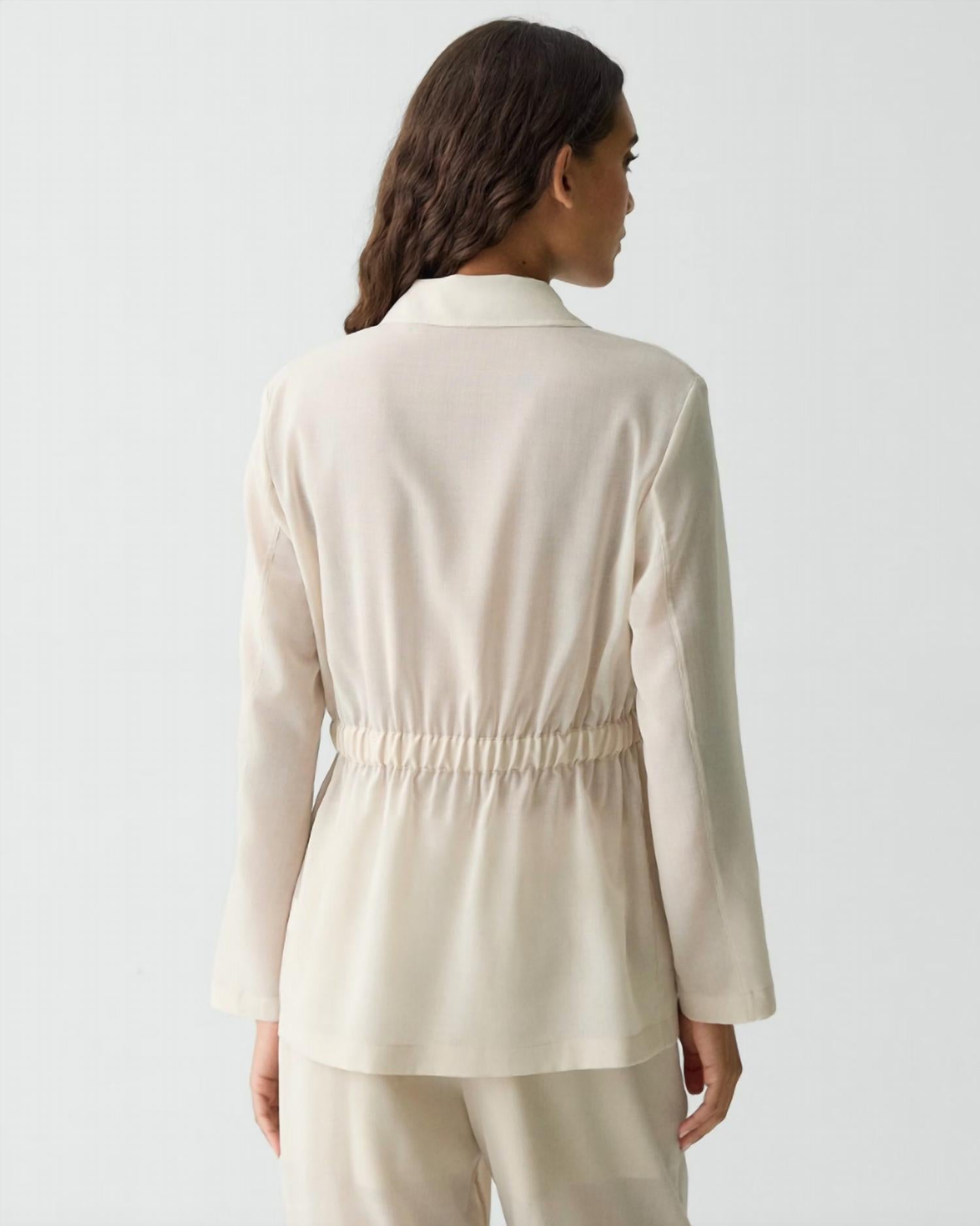 Theory Cinch Waist Jacket in sand - women's jacket - alternate view