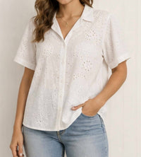 Keren Hart - Button Down Eyelet Shirt
