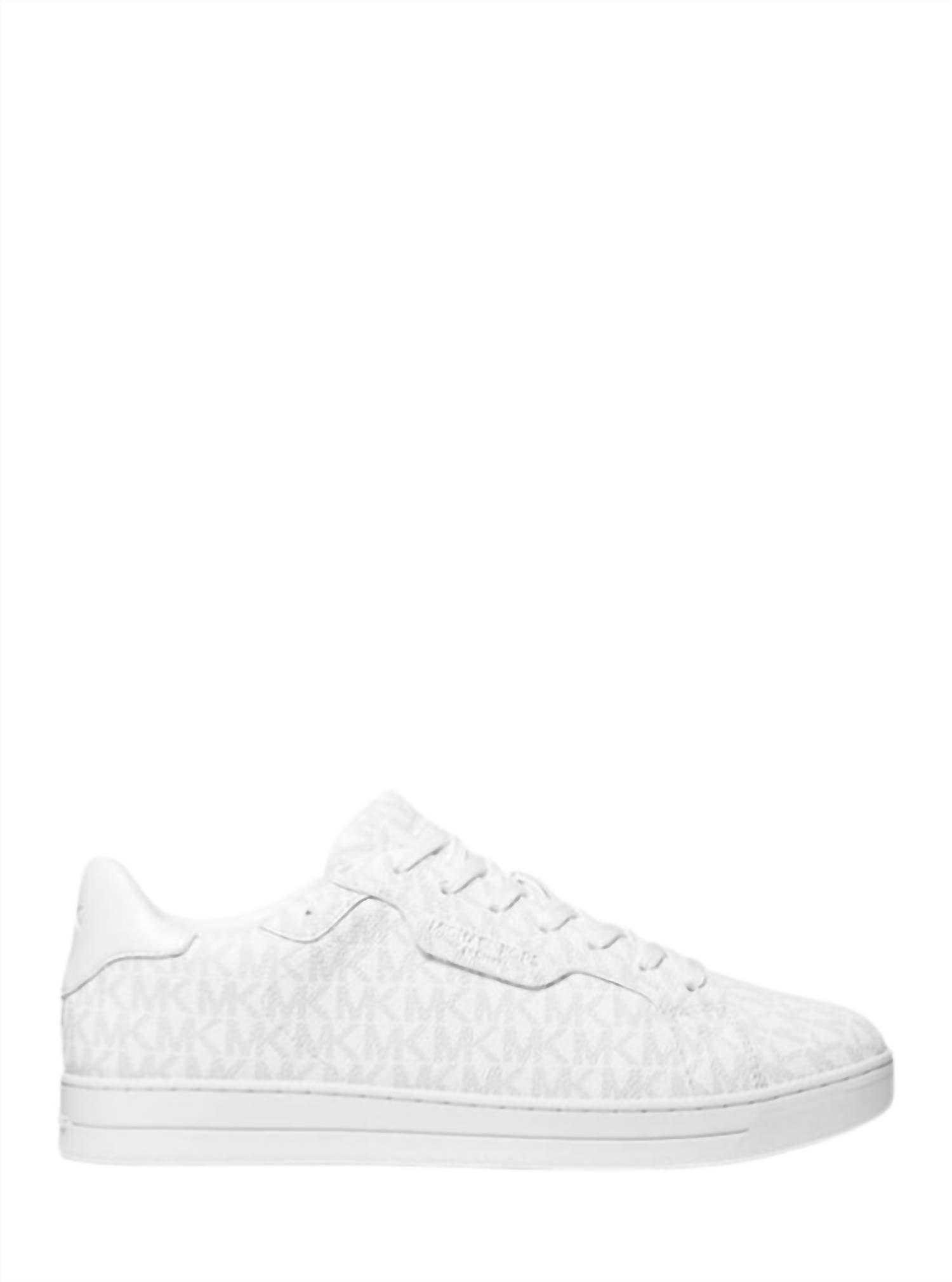 MICHAEL KORS Men's Keating Signature Logo Lace-up Sneakers in bright white - men's sneaker