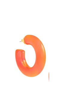 ZENZII Women's Chunky Iridescent Lucite Earrings in orange - women's jewelry - detail view