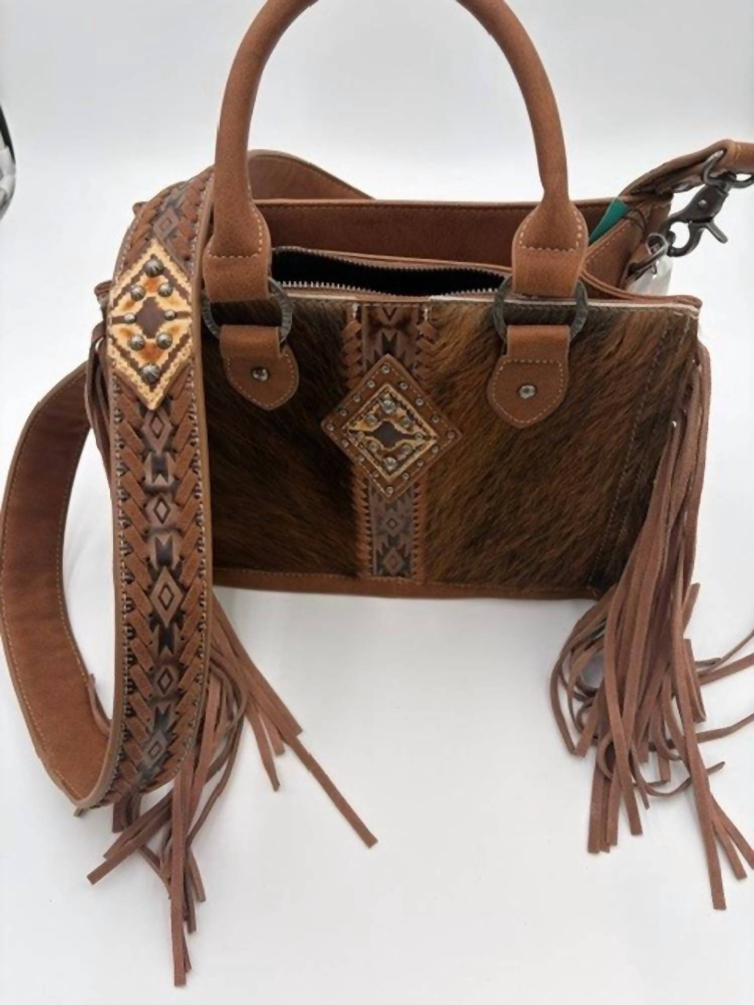 Trinity Ranch - Women's Hair-on Cowhide Fringe Concealed Carry Purse