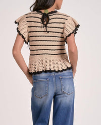 Elan - Short Sleeve Ruffle Top Sweater
